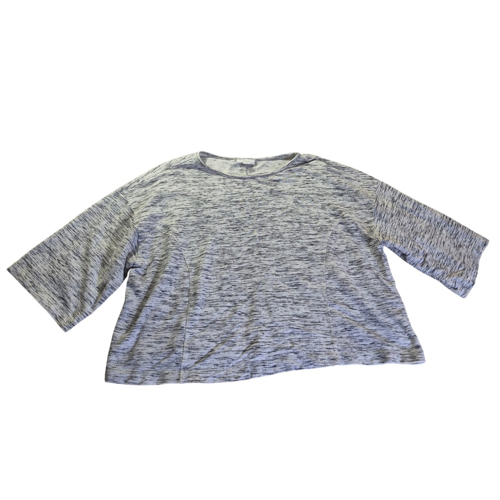 Pure Jill Space Dye Top KTP198942 Womens Medium Petite Grey Minimalist Relaxed